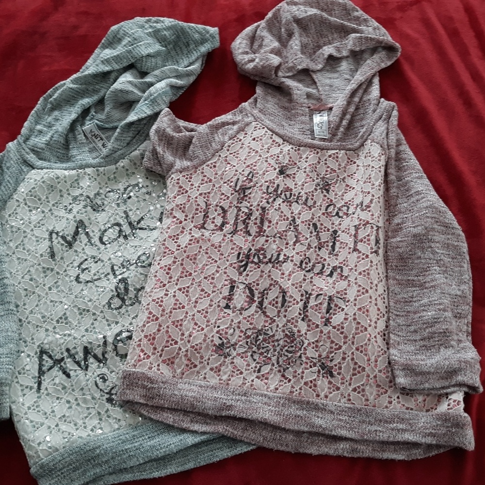 2 Girls Sweater sparkling hoodie.